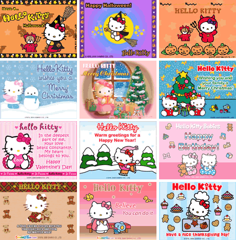 cute hello kitty wallpaper. hello kitty e-cards