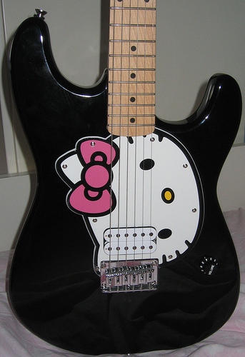 Hello Kitty Guitar. hello kitty guitar by fender