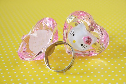 Hello Kitty Ring. hello kitty giant handcrafted